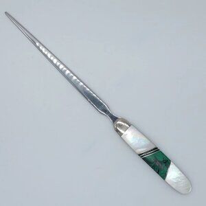 Vintage Santa Fe Stoneworks Malachite and Mother-of-Pearl Letter Opener